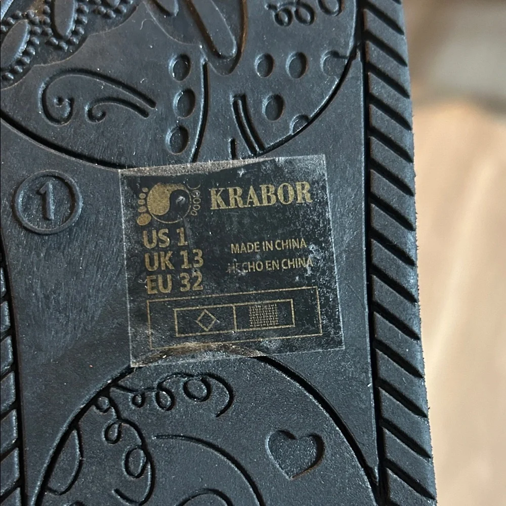 KRABOR Kids Black Glitter Boots